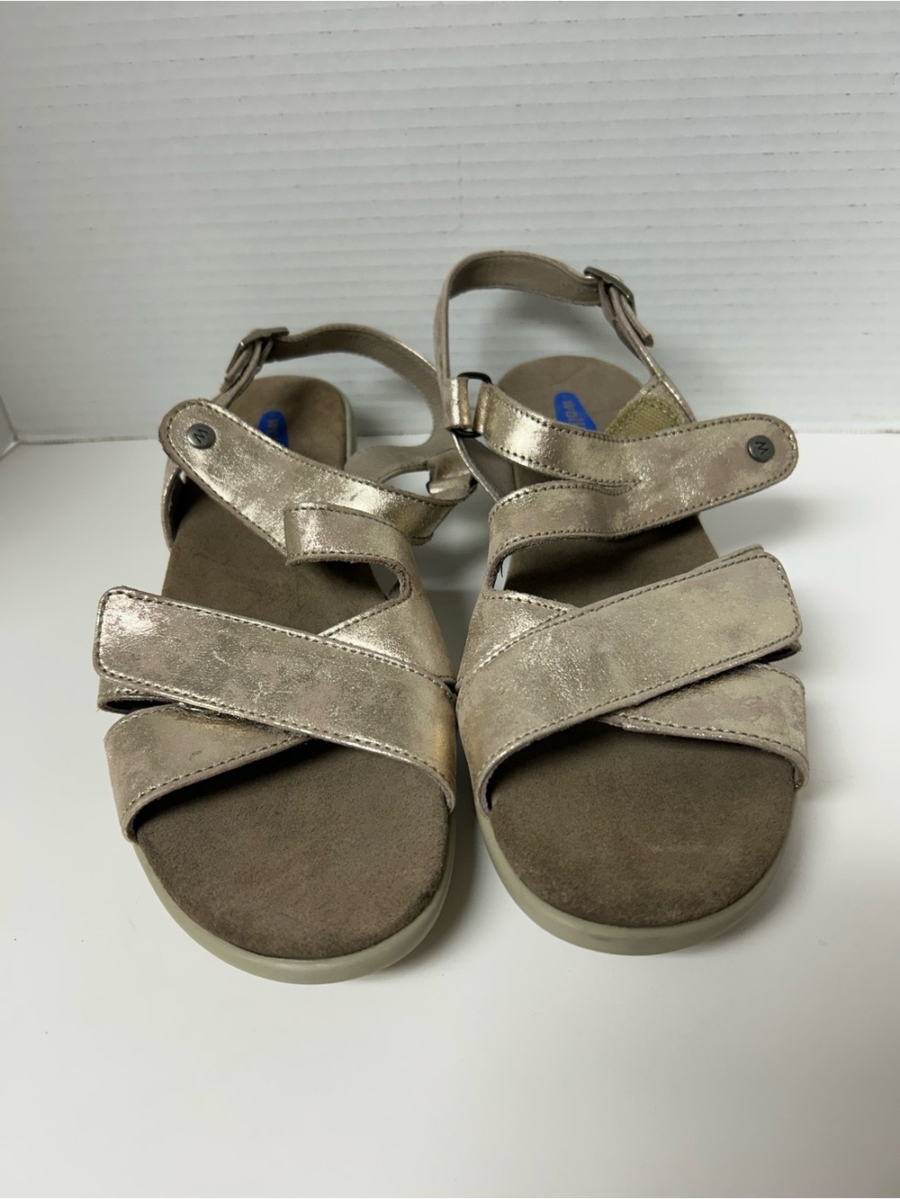 Wolky Jewel Gold Metallic Leather Comfort Sandals Sz 42 US 11 Lagenlook Travel